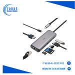 Câble USB C vers HDMI 4K -LAN-USB C -USB 3.0- 8 dans 1 Multiport hubs